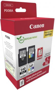 2 Canon Druckerpatronen Tinte PG-540 L BK / CL-541 XL tri-color Photo Value Pack inkl. Fotopapier