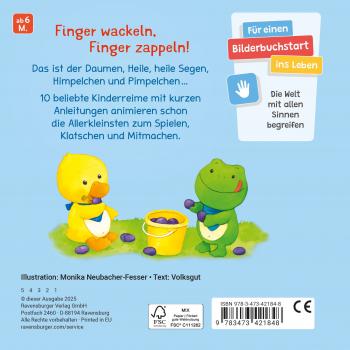 Ravensburger Buch Pappbilderbuch Mitmachen Fingerspiele für Klitzekleine 42184