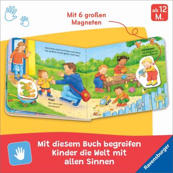 Preview: Ravensburger Buch Pappbilderbuch Mitmachen Mein erstes Magnetbuch Was machen wir in der Kita? 42210