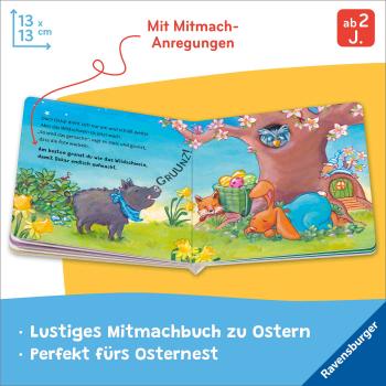 Preview: Ravensburger Buch Pappbilderbuch Mitmachen Aufgewacht, lieber Osterhase Mein Oster Mitmachbuch 42233