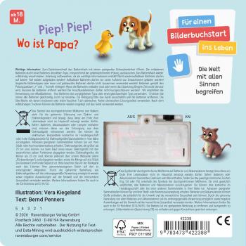 Preview: Ravensburger Buch Pappbilderbuch Mitmachen Hör mal hin Piep! Piep! Bist du mein Papa? 42238