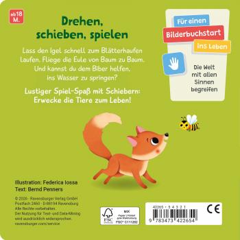 Preview: Ravensburger Buch Pappbilderbuch Mitmachen Mein Schiebe Mitmachbuch Waldtiere 42265