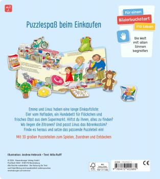 Preview: Ravensburger Buch Pappbilderbuch Mitmachen Mein großes Puzzle Spielbuch Wir kaufen ein 42268