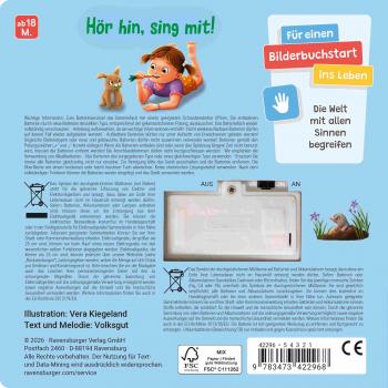 Preview: Ravensburger Buch Mitmachen Hör mal hin Alle meine Entchen Meine ersten Lieblingslieder 42296