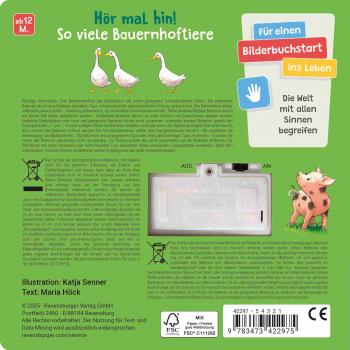 Preview: Ravensburger Buch Pappbilderbuch Mitmachen Hör mal hin Wer kräht hier? Auf dem Bauernhof 42297