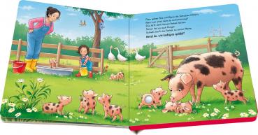 Preview: Ravensburger Buch Pappbilderbuch Mitmachen Hör mal hin Wer kräht hier? Auf dem Bauernhof 42297