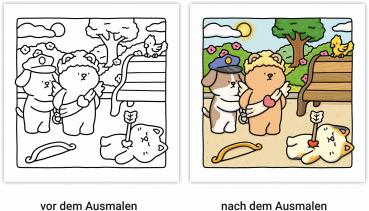 Preview: Ravensburger Buch Kreativität Cozy Coloring Silly Crimes 48133