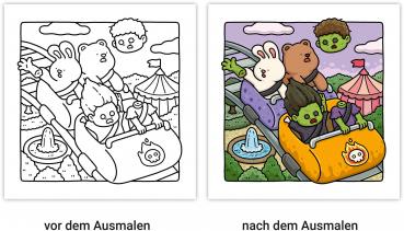 Preview: Ravensburger Buch Kreativität Cozy Coloring Silly Spooky 48136