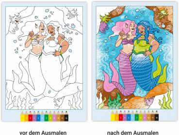 Preview: Ravensburger Buch Kreativität CreArt Malen nach Zahlen ab 7 Zauberpapier Meerjungfrauen 48844