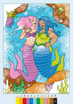 Ravensburger Buch Kreativität CreArt Malen nach Zahlen ab 7 Zauberpapier Meerjungfrauen 48844