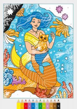 Ravensburger Buch Kreativität CreArt Malen nach Zahlen ab 7 Zauberpapier Meerjungfrauen 48844