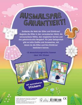 Preview: Ravensburger Buch Kreativität Mein Ausmalstickerbuch Elfen und Einhörner 48845