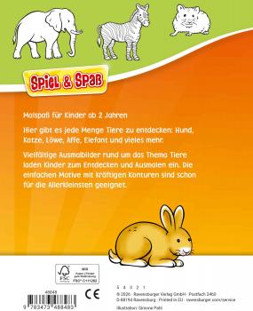 Preview: Ravensburger Buch Kreativität Spiel & Spaß Mein allererster Malblock Tiere 48848
