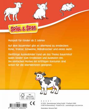 Preview: Ravensburger Buch Kreativität Spiel & Spaß Mein allererster Malblock Bauernhof 48849