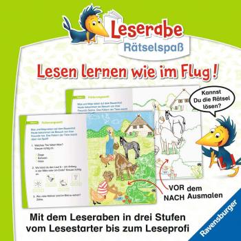 Ravensburger Buch Quiz + Rätsel Leserabe Rätselspaß Zauber Malrätsel zum Lesenlernen Bauernhof 48869