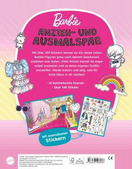 Preview: Ravensburger Buch Kreativität Mein Ausmalstickerbuch Barbie Anziehpuppen 49853