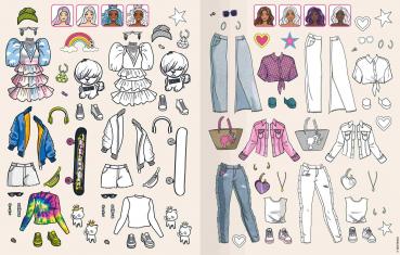 Ravensburger Buch Kreativität Mein Ausmalstickerbuch Barbie Anziehpuppen 49853