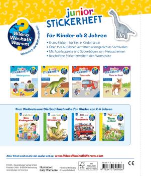 Preview: Ravensburger Buch Wieso? Weshalb? Warum? Stickerheft Junior Dinosaurier 60106