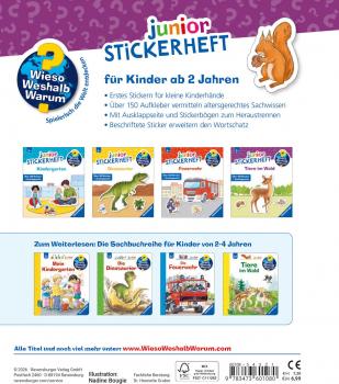 Preview: Ravensburger Buch Wieso? Weshalb? Warum? Stickerheft Junior Tiere im Wald 60108