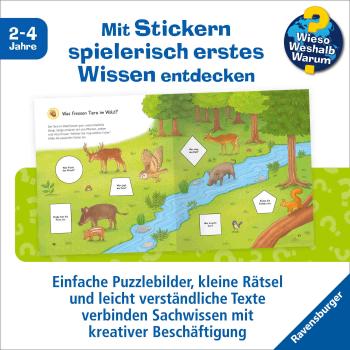 Preview: Ravensburger Buch Wieso? Weshalb? Warum? Stickerheft Junior Tiere im Wald 60108