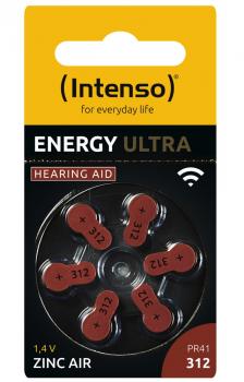 6 Intenso Energy Ultra Hearing Aid Typ 312 Zink-Luft Hörgerätebatterien im 6er Blister