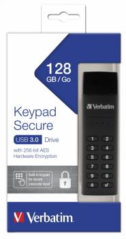 Verbatim USB Stick 128GB Speicherstick Keypad Secure AES 256 Bit schwarz USB 3.0