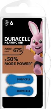 60 Duracell Easytab Typ 675 / DA 675 Zink-Luft Hörgerätebatterien im 6er Blister
