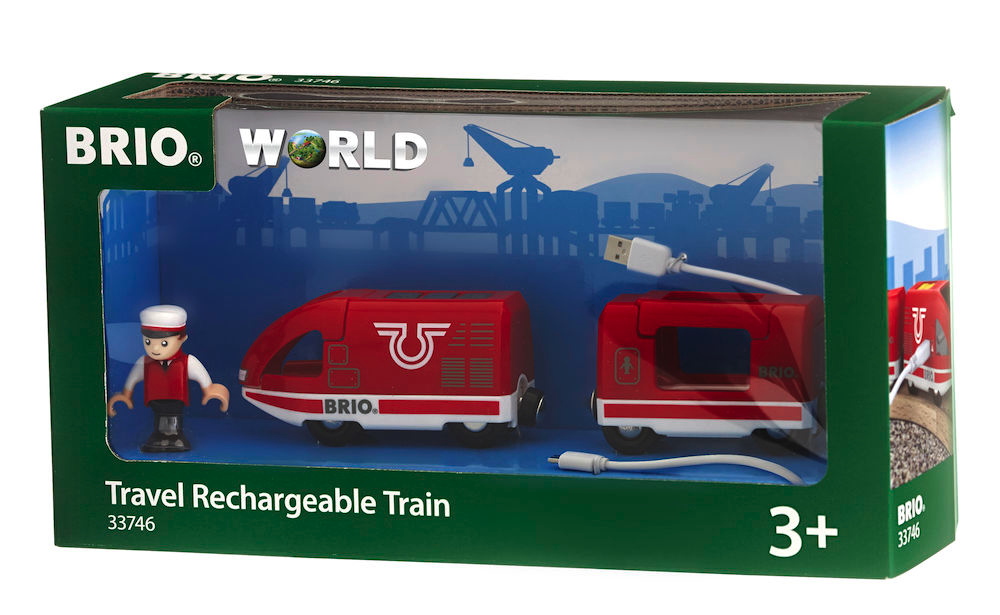 Brio World Eisenbahn Zug Roter Akku Reisezug 4 Teile 33746 