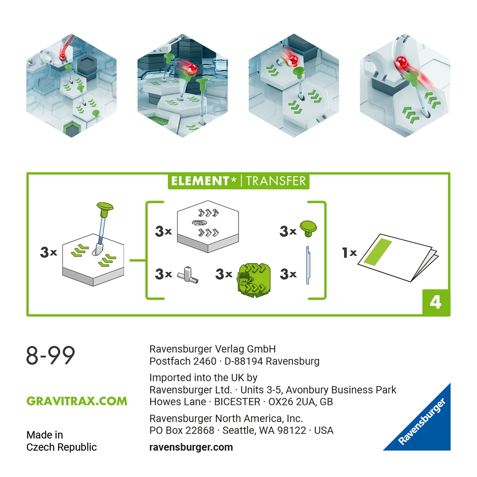 Ravensburger GraviTrax Element Transfer 22422 - GraviTrax Erweiterung für  deine Kugelbahn - Murmelbahn und Konstruktionsspielzeug ab 8 Jahren, GraviTrax  Zubehör kombinierbar mit allen Produkten