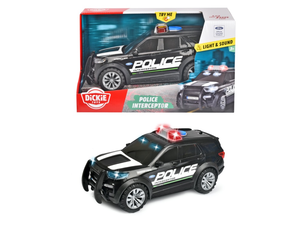 Spielwaren Express - Dickie Spielfahrzeug Polizei Auto Go Real / SOS Ford  Police Interceptor 203714018