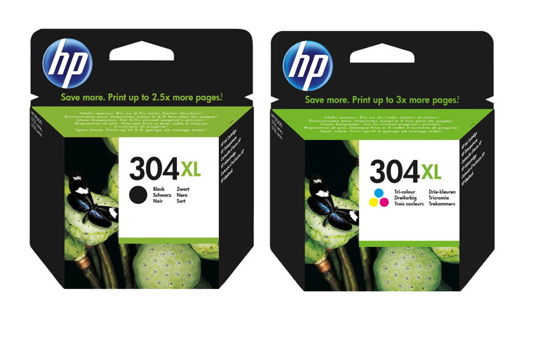 Spielwaren Express - 2 HP Druckerpatronen Tinte Nr. 304 XL BK / tri-color  Multipack
