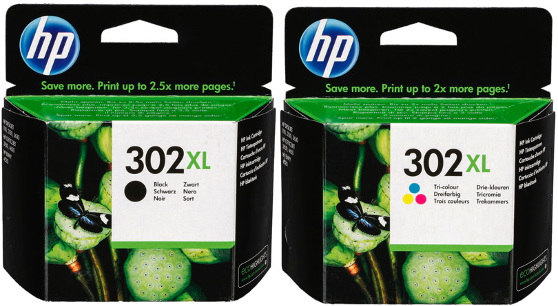 Spielwaren Express - 2 HP Druckerpatronen Tinte Nr. 302 XL BK / tri-color  Multipack