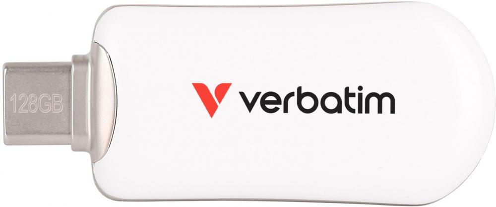 Verbatim USB Stick 128GB Speicherstick Plectra weiß Typ C USB 3.2 Gen 1