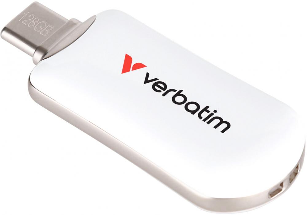 Verbatim USB Stick 128GB Speicherstick Plectra weiß Typ C USB 3.2 Gen 1