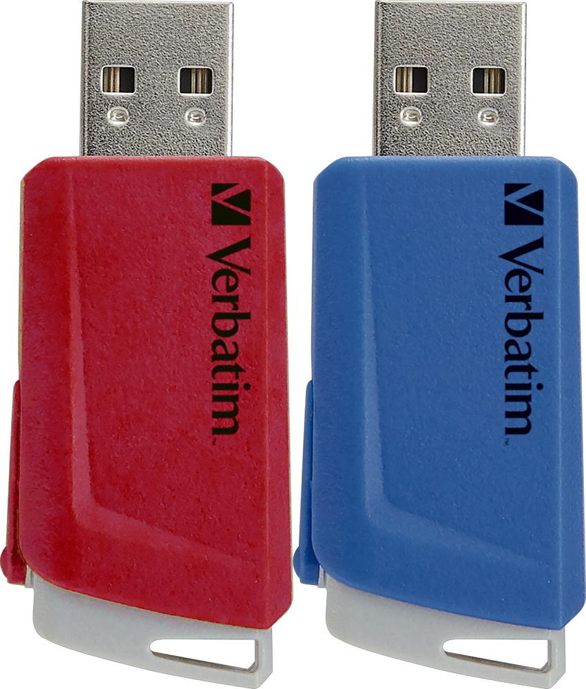 Verbatim USB Stick 32GB Speicherstick Store'n'Click rot, blau USB 3.2 2er Pack