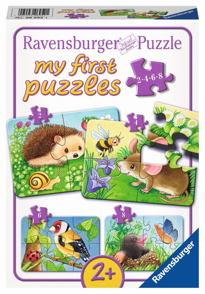 2, 4, 6, 8 Teile Ravensburger Kinder Puzzle my first puzzles Süße Gartenbewohner 06952