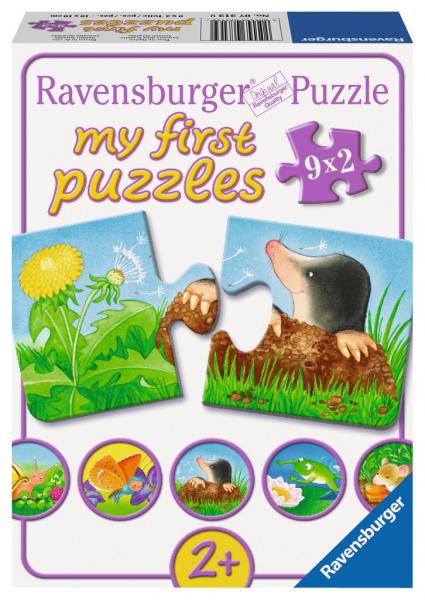 9 x 2 Teile Ravensburger Kinder Puzzle my first puzzles Tiere im Garten 07313