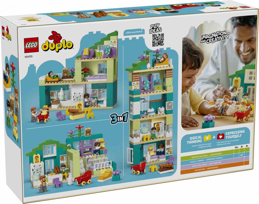 LEGO® DUPLO® Modernes Familienhaus mit Figuren - 3-in-1-Set 166 Teile 10470