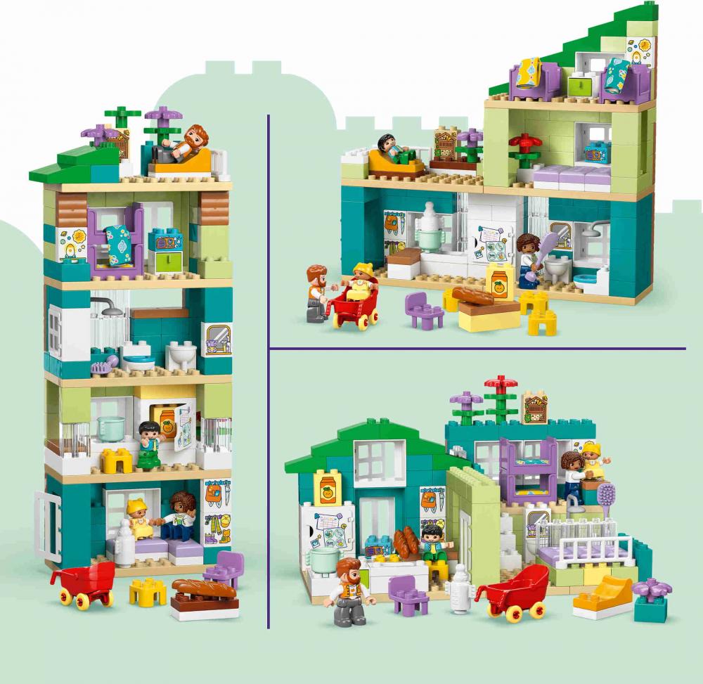 LEGO® DUPLO® Modernes Familienhaus mit Figuren - 3-in-1-Set 166 Teile 10470