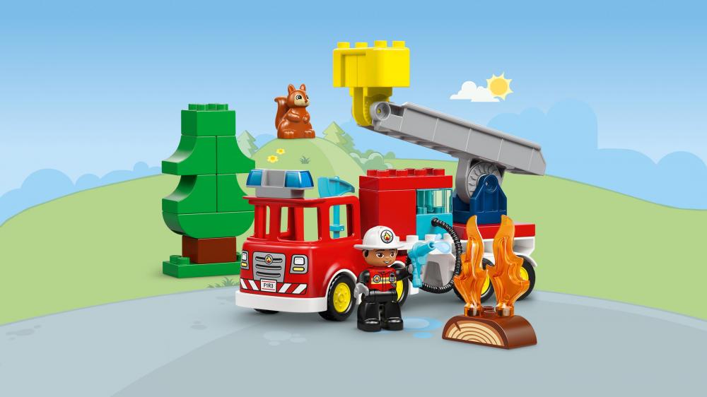LEGO® DUPLO® Löschauto mit Schlauch und Feuerwehrmann 28 Teile 10473