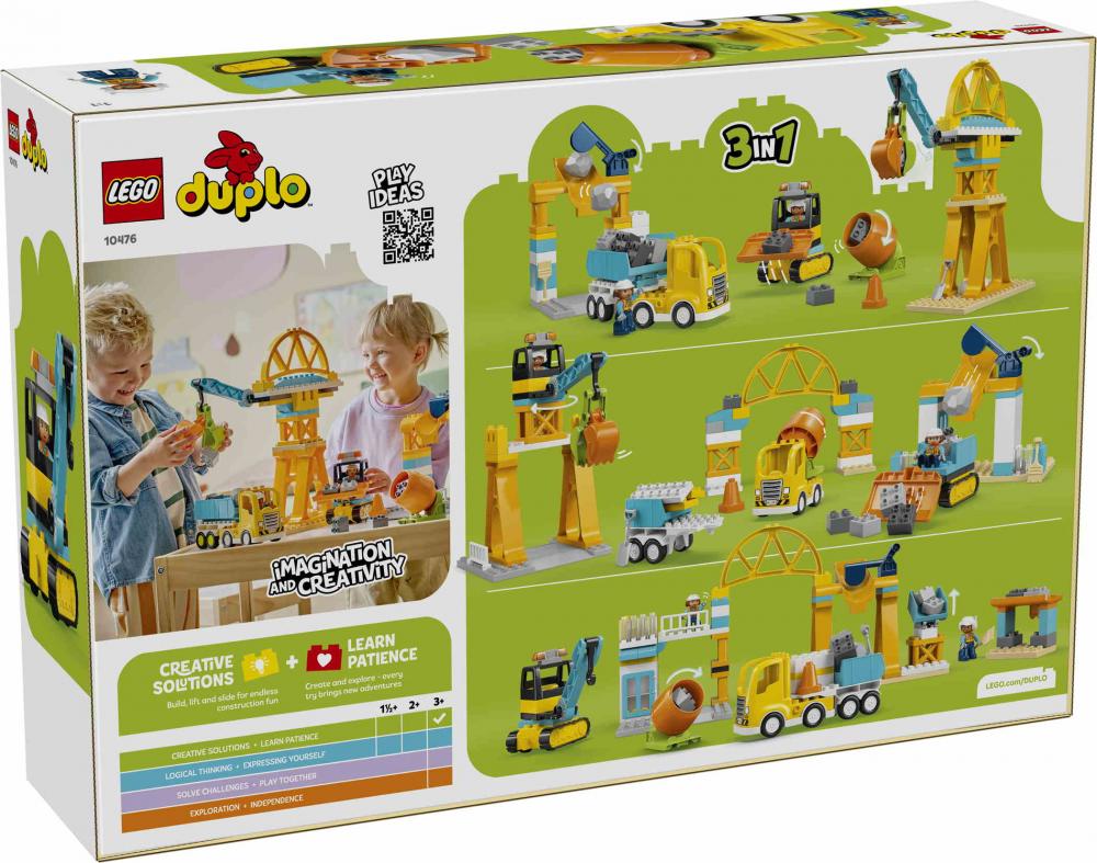 LEGO® DUPLO® Baustelle mit Baufahrzeugen - 3-in-1-Set 84 Teile 10476