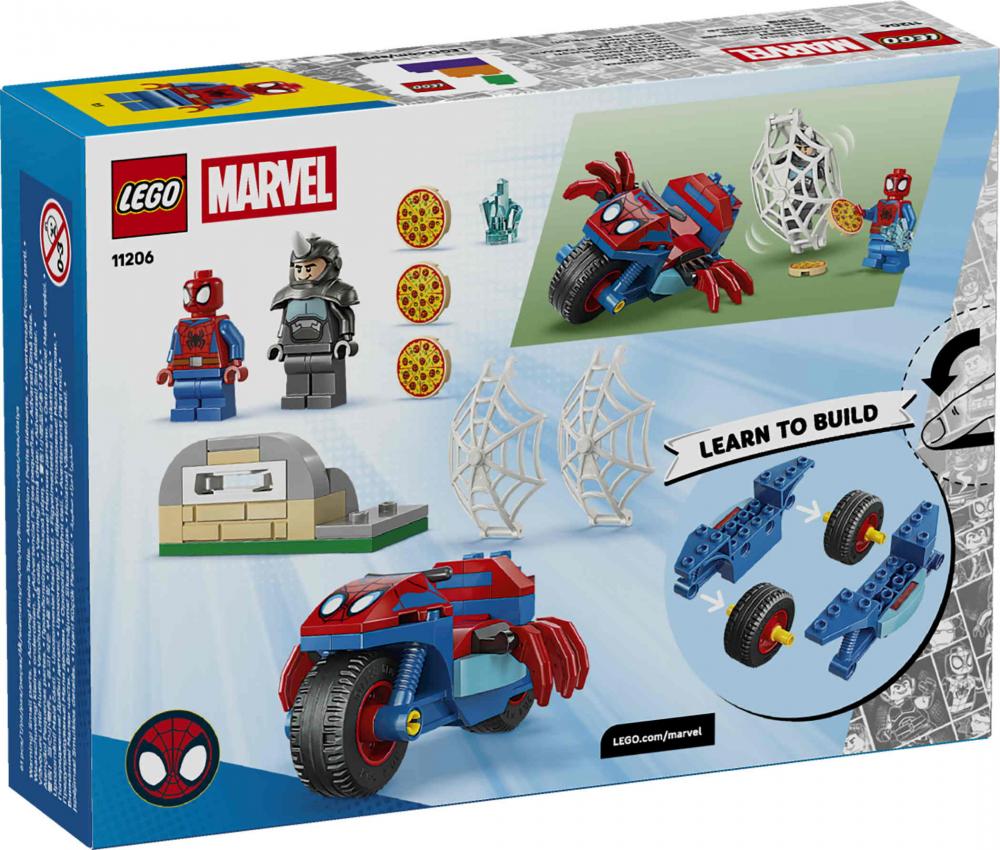 LEGO® Spidey und Seine Super-Freunde Spidey auf Motorrad vs. Rhino 61 Teile 11206