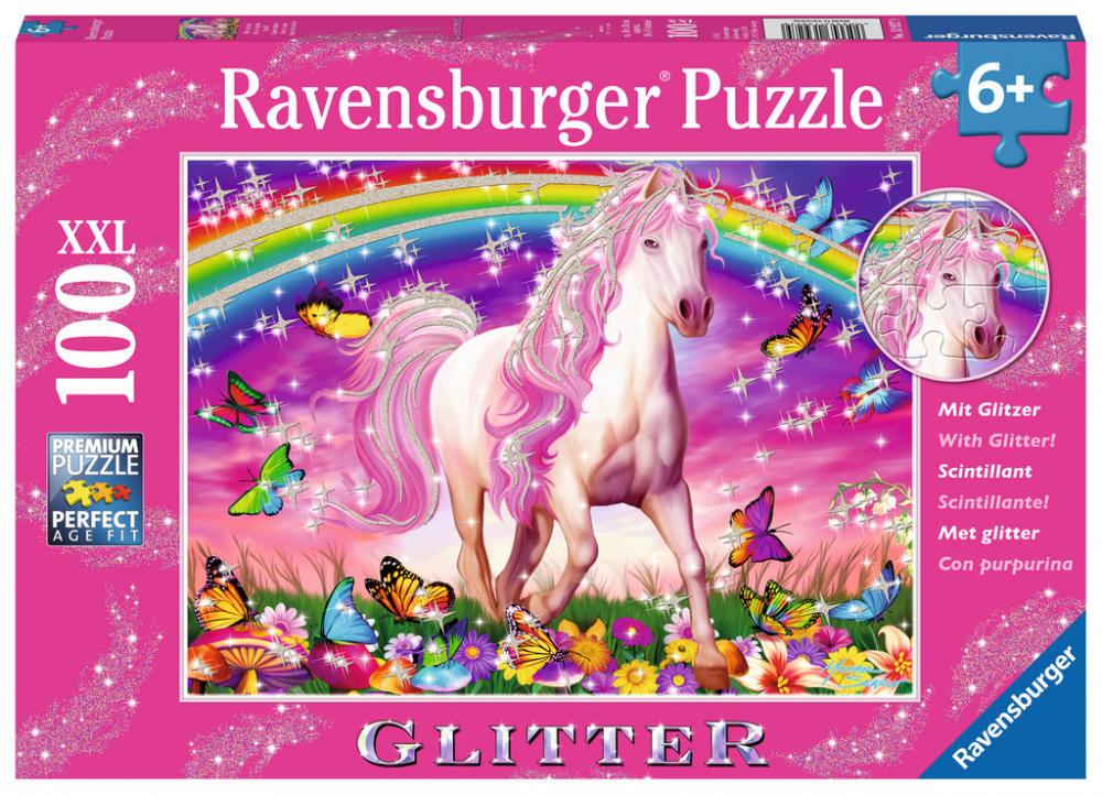 100 Teile Ravensburger Kinder Puzzle XXL Glitter Pferdetraum 13927