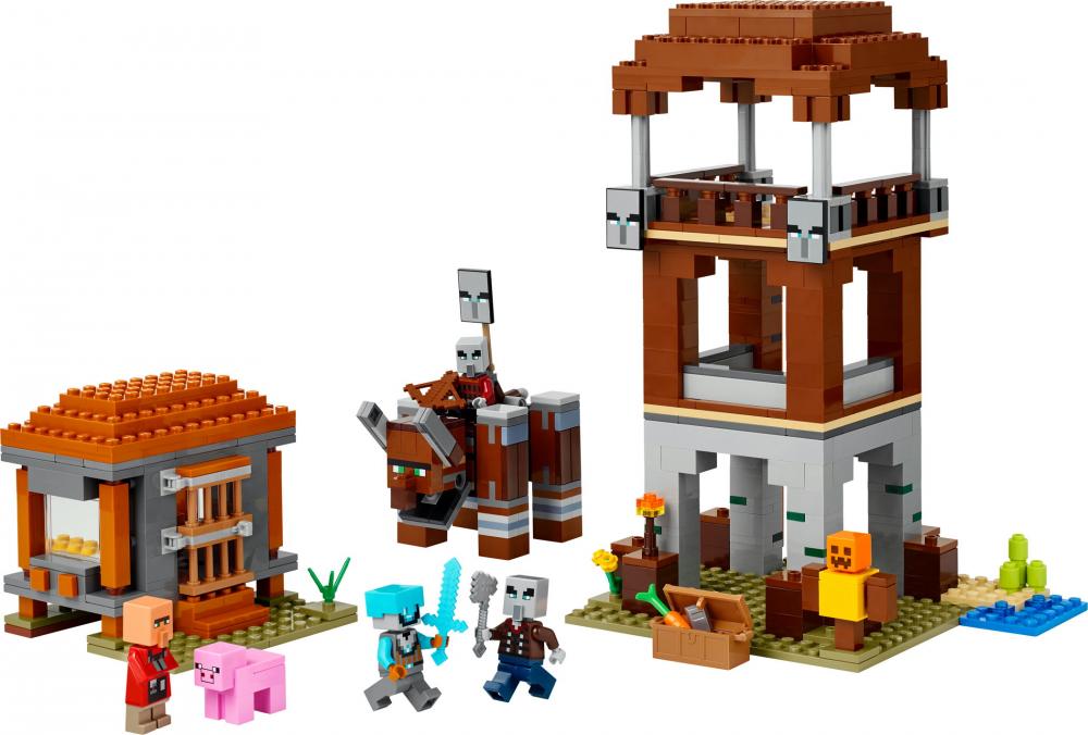 LEGO® Minecraft™ Ein Verwüster am Plünderer-Außenposten 665 Teile 21278