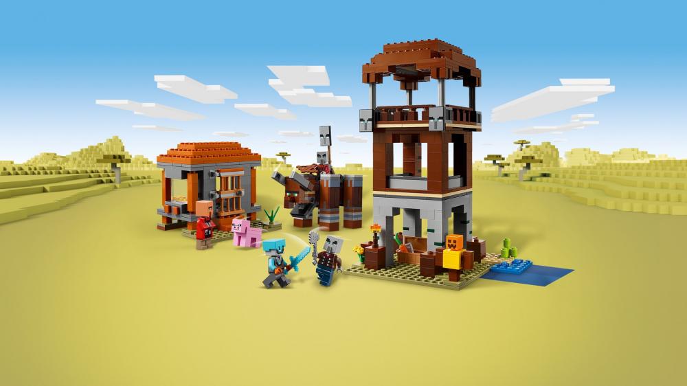 LEGO® Minecraft™ Ein Verwüster am Plünderer-Außenposten 665 Teile 21278