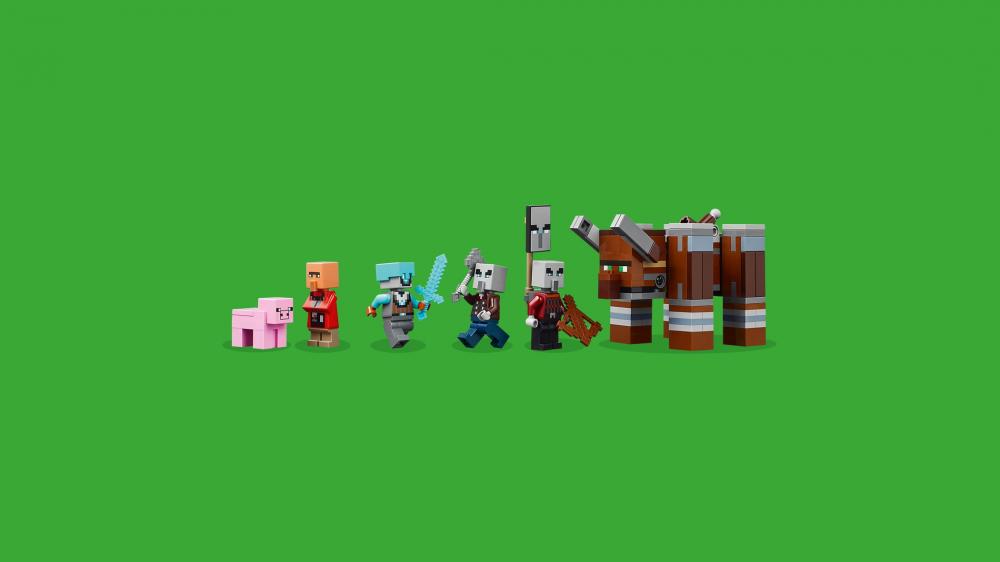 LEGO® Minecraft™ Ein Verwüster am Plünderer-Außenposten 665 Teile 21278