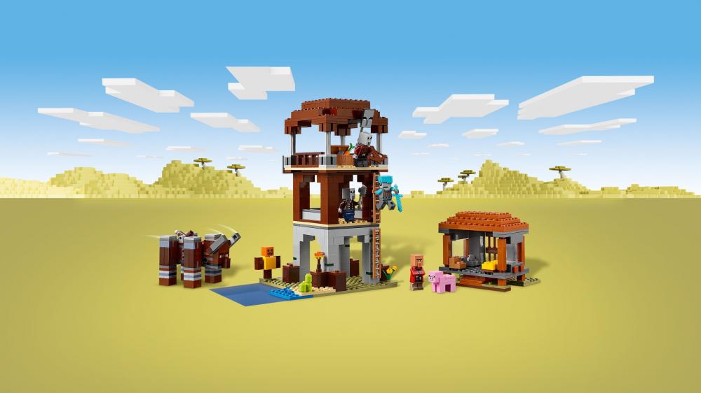 LEGO® Minecraft™ Ein Verwüster am Plünderer-Außenposten 665 Teile 21278