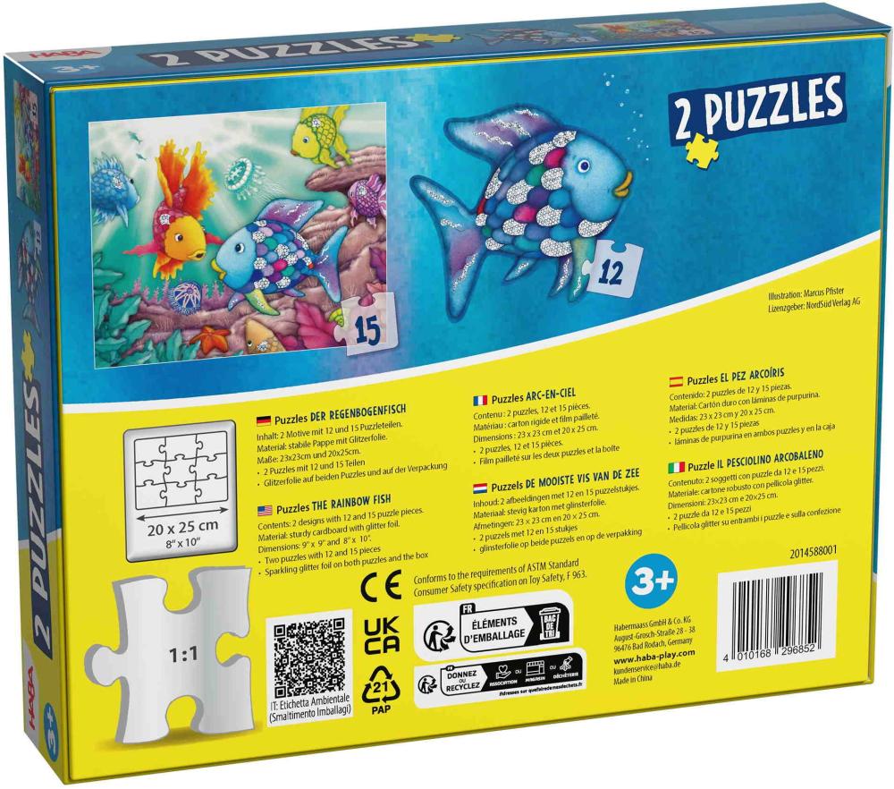 12, 15 Teile Kinder Puzzle 2 Puzzles - Der Regenbogenfisch 2014588001