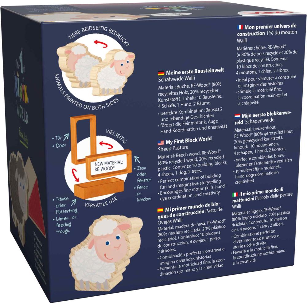 Haba Bau- und Entdeckersteine My 1st Block World Schafweide Walli2014557001