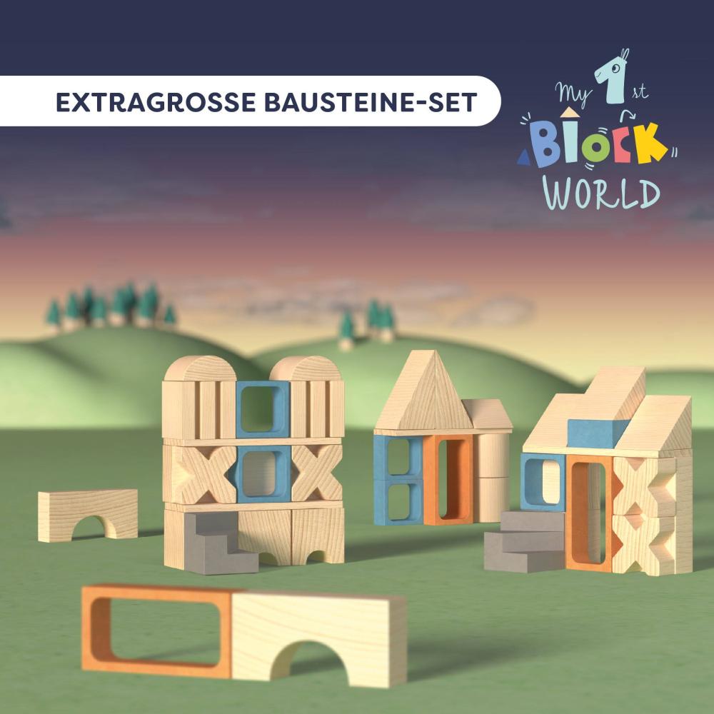 Haba Bau- und Entdeckersteine My 1st Block World extra große Bausteine, 42 Steine 2014452001